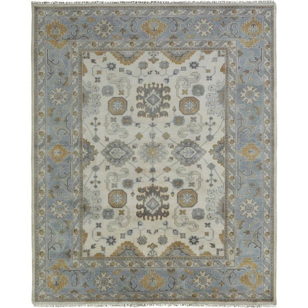 Umbria 8 ft. x 11 ft. Chambray/Sky Abstract Washable Area Rug