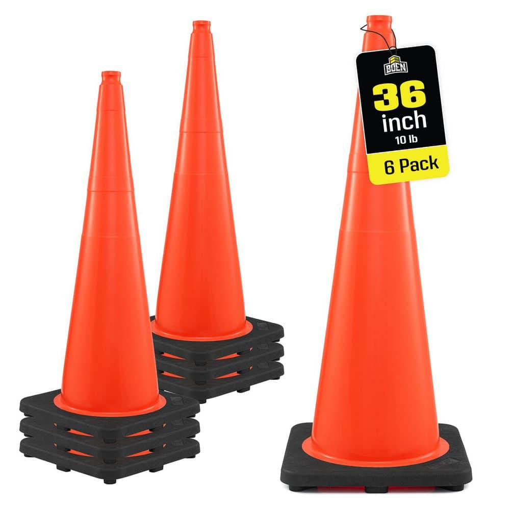 36 in, Orange Traffic Cones, 6-Pk, Safety Cones W/10 lbs. Base price history on PriceWatchPro