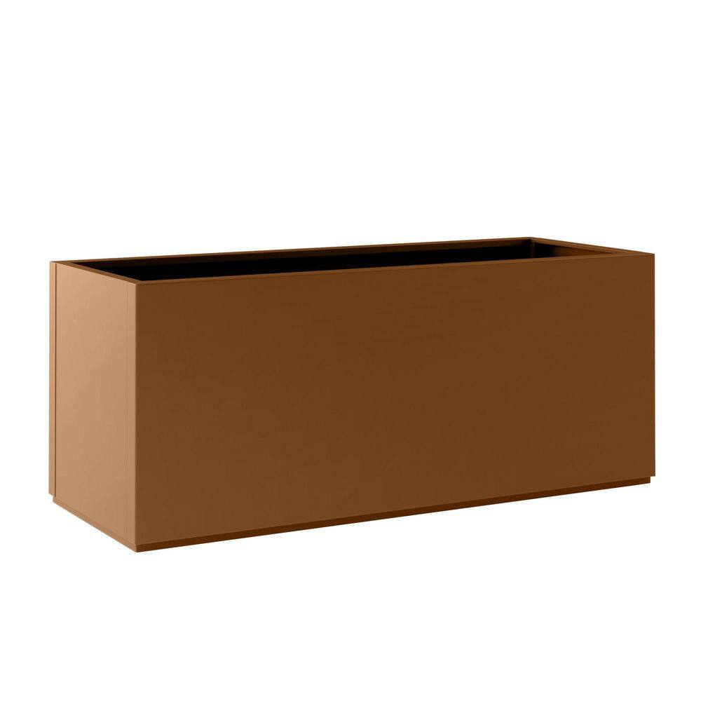 16 in. Brown Metal Rectangular Planter Box-Outdoor Garden Flower Container price history on PriceWatchPro