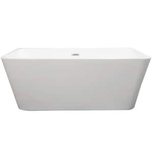 Gubbio 59 in. Acrylic Flatbottom Non-Whirlpool Bathtub in White