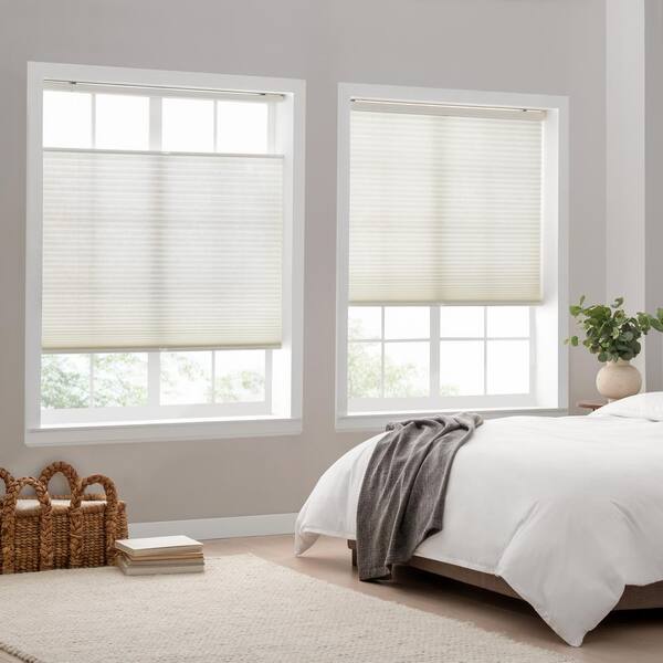 DEZ FURNISHINGS Cordless 1.5" Light Filtering Cellular Shade, 18" W X 48" H, Ivory