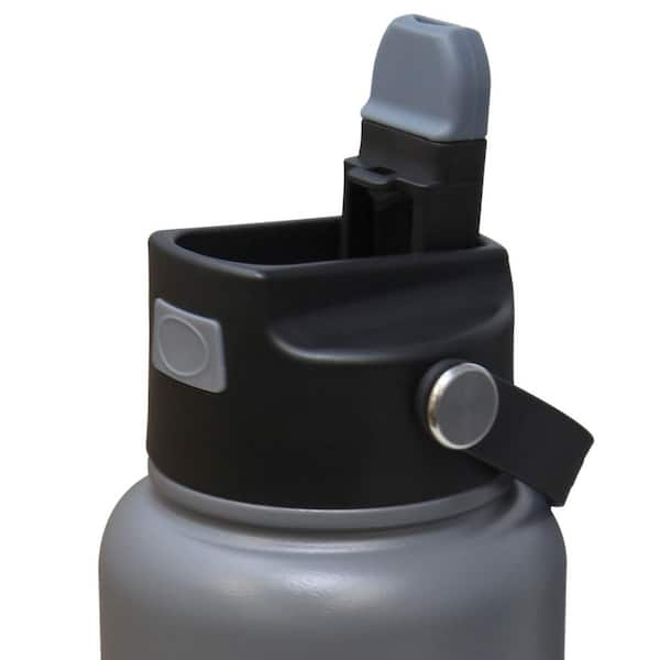 Hydraflow Hybrid - Triple Wall Vacuum Insulated Bottle with Flip Straw -  Insulated Water Bottle - Stainless Steel Bottle - Water Bottle with Straw -  Reusable Water Bottle (25oz, Powder Navy) 