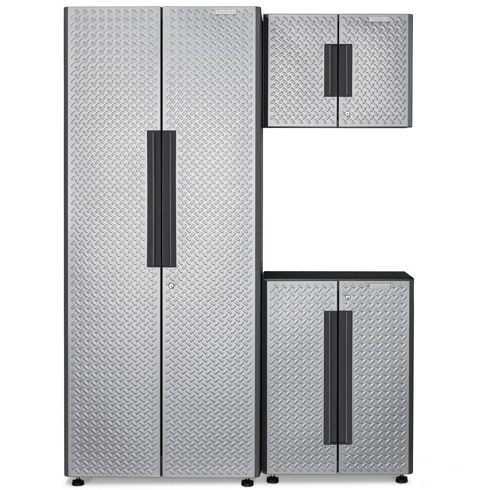 Flex 54 in. W x 75 in. H x 19 in. D Pre-Assembled 24 Gauge Welded Steel 3-Piece Garage Storage System in Silver Tread price history on PriceWatchPro