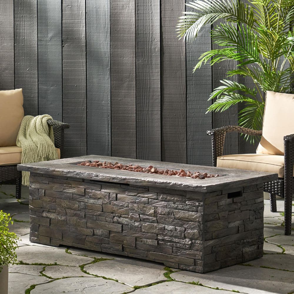 56 in. x 26 in. 50,000 BTU Rectangular MGO Gas Outdoor Patio Fire Pit Table