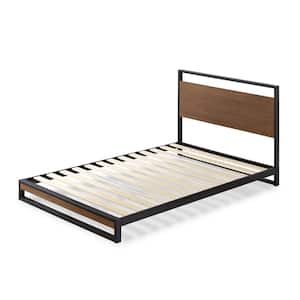 Suzanne 38 in. W Chestnut Brown Twin Bamboo and Metal Frame Platform Bed