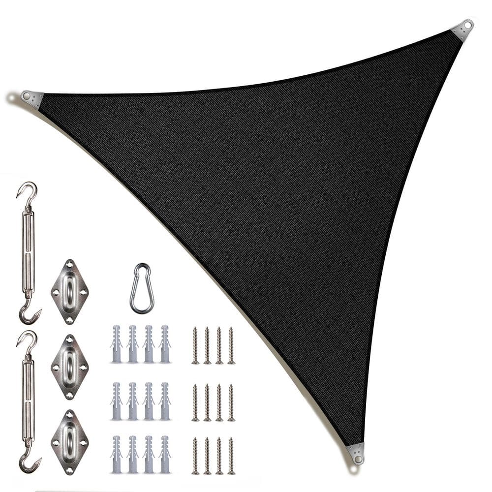 Super Ring 18 ft. x 18 ft. x18 ft. Triangle Sun Shade Sail with Hardware Kit-Black price history on PriceWatchPro