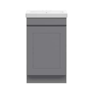 Indale 20 in. W x 16 in. D Vanity in Twilight Gray with Porcelain Vanity Top in Solid White with White Basin