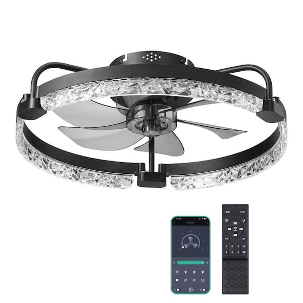 20'' Led Ceiling Fan With Light And Remote Control Included, 14.96 in Span