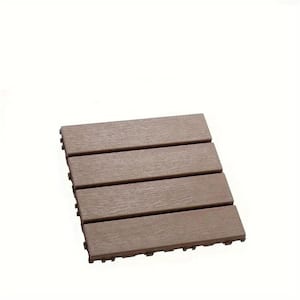 1 ft. x 1 ft. Quick Deck PVC Plastic Interlocking Deck Tile in Natural Straight Grain (36 sq. ft. per Box)