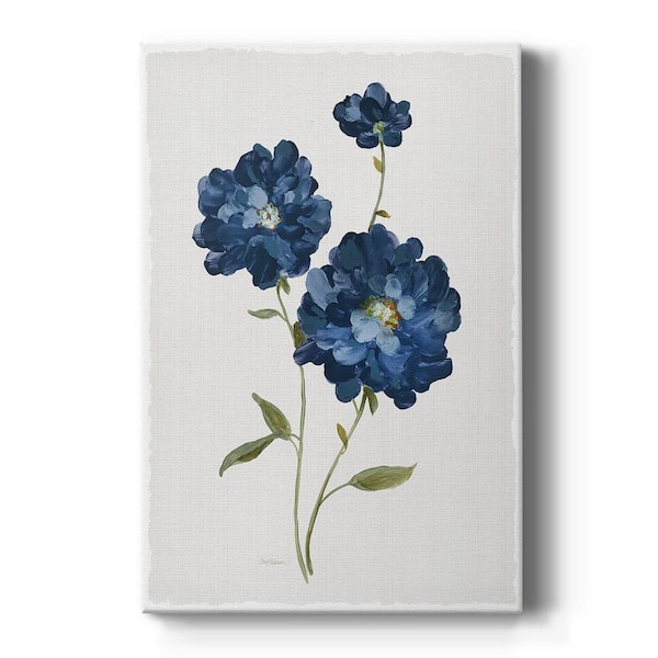 Wexford Home Blue Mums by Wexford Homes Unframed Giclee Home Art Print 27 in. x 16 in.