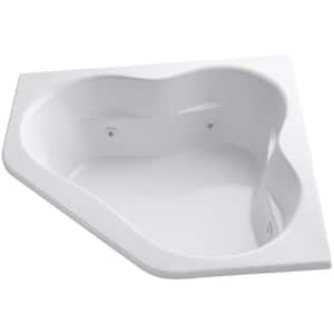 Tercet 5 ft. Acrylic Corner Alcove Whirlpool Bathtub in White