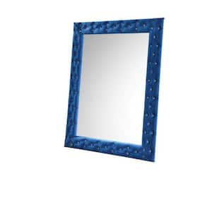 56 in. W x 74 in. H Wood Blue Decorative Mirror