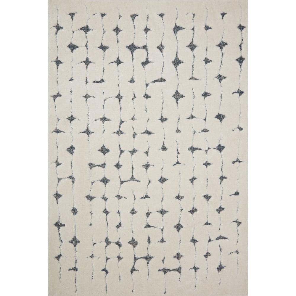 Hagen White/Navy 5 ft. 3 in. x 7 ft. 8 in. Contemporary 100% Polypropylene Pile Area Rug price history on PriceWatchPro