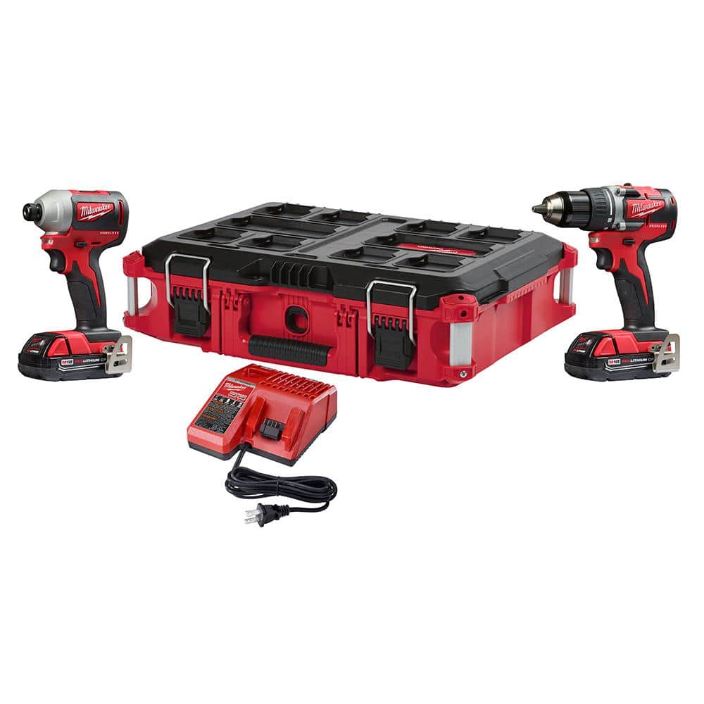 M18 18V Lithium-Ion Brushless Cordless Drill/Impact Combo Kit (2-Tool) W/ (2) 2.0Ah Batteries and Packout Case