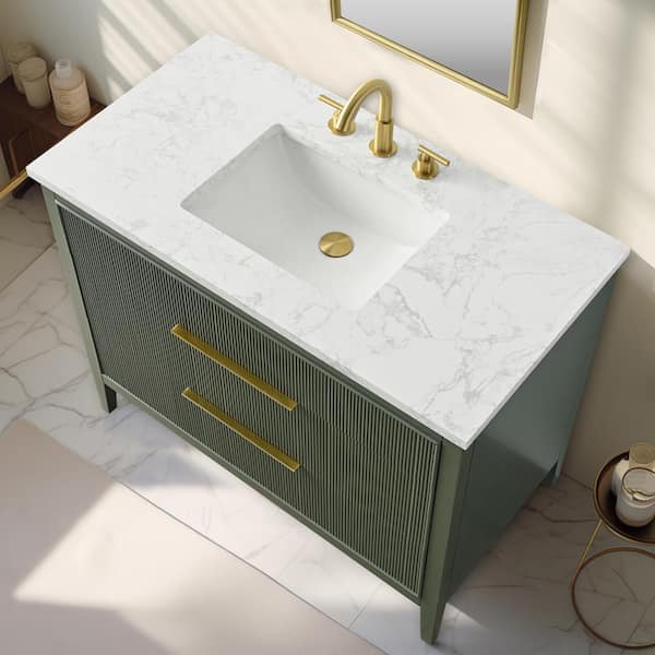 SUDIO Emma 42 in. W Bath Vanity in Vintage Green with