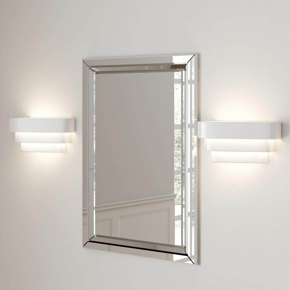 White Chrome Dimmable Direct Wired Electric Wall Sconce