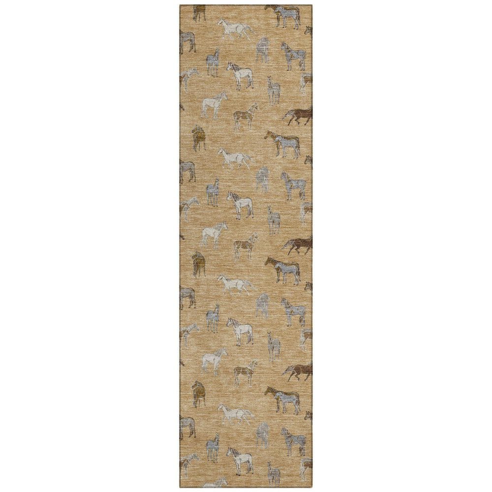 Chantille Machine Washable Indoor/Outdoor Abstract ACN2521 Gold 2 ft. x 7 ft. Runner Rug price history on PriceWatchPro