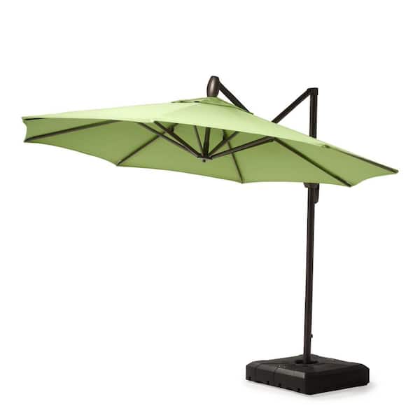 RST BRANDS 10 ft. Aluminum Round Cantilever Patio Umbrella Tilt in Ginkgo Green