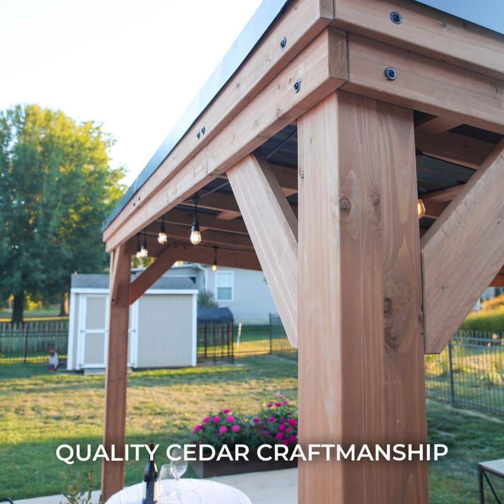 Arcadia 24'x12' Cedar Wood Gazebo with Galvanized Steel Roof