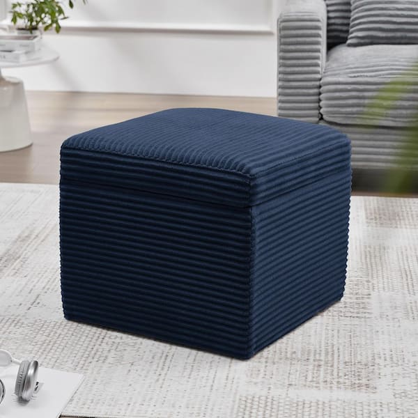 Modern Navy 21.65 in. Bedroom Bench Back with Storage Function