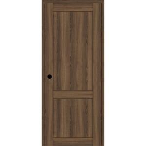 2-Panel Shaker 24 in. x 96 in. Right Hand Active Pecan Nutwood Wood Composite DIY-Friendly Single Prehung Interior Door