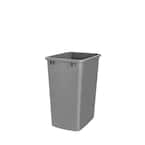 35 Qt. Plastic Indoor Recycling Bin Replacement Waste Container, Metal Gray