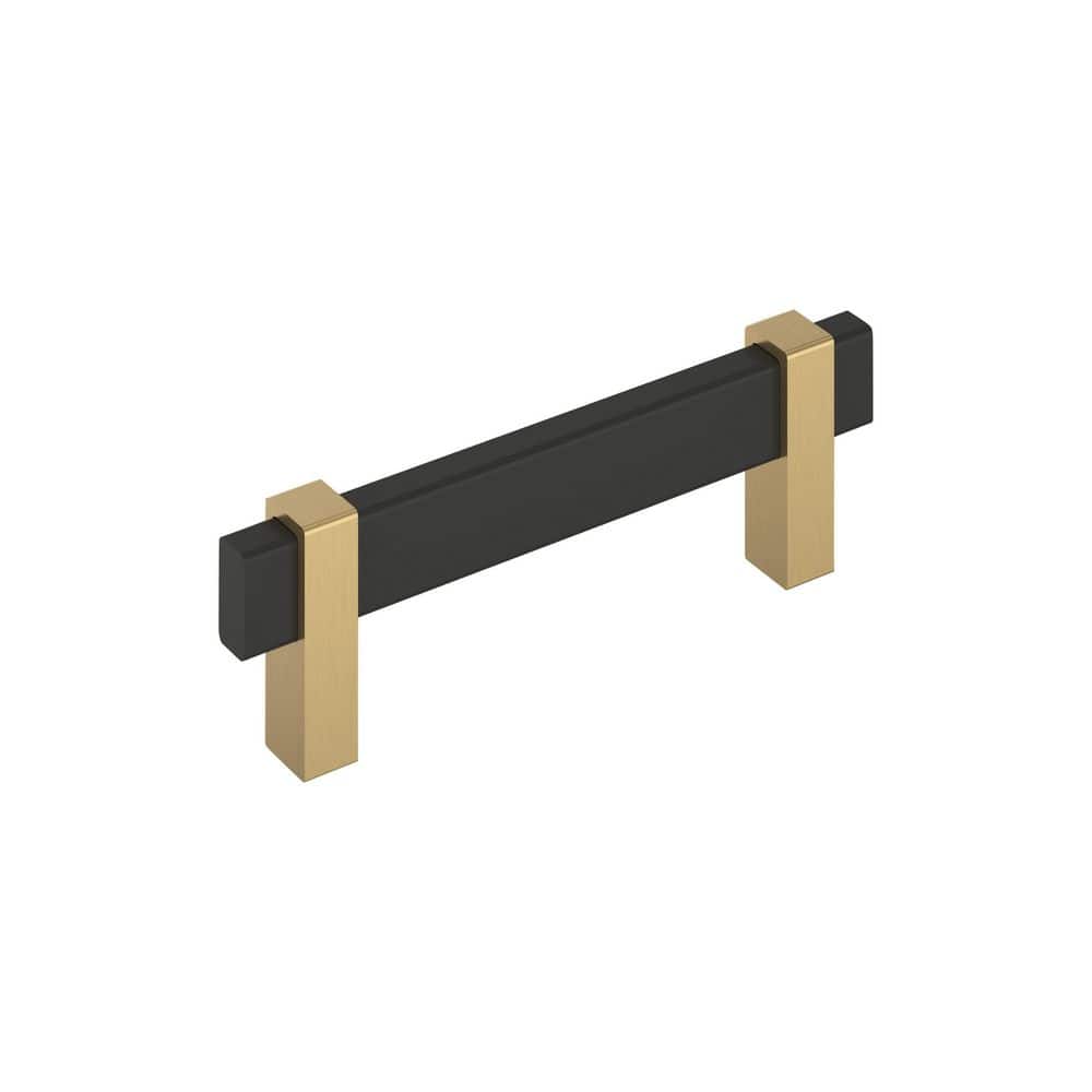 Mulino 3-3/4 in. (96 mm) Center-to-Center Modern Matte Black/Champagne Bronze Bar Cabinet Pull price history on PriceWatchPro