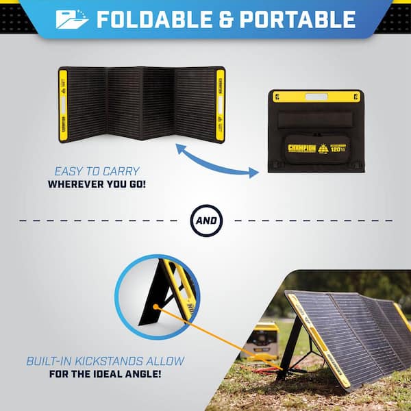 Champion Power Equipment 120-Watt Portable Foldable Solar Panels