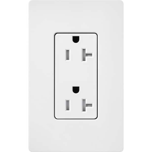 Claro 20-Amp Tamper-Resistant Duplex Receptacle, Snow (SCRS-20-TR-SW)
