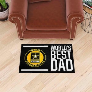 U.S. Army Black 2 ft. x 3 ft. Indoor Vinyl backing Tufted Solid Nylon Rectangle Starter Mat Accent Rug