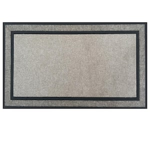 Racetrack Gray 18 in. x 30 in. Rubber Backed Door Mat