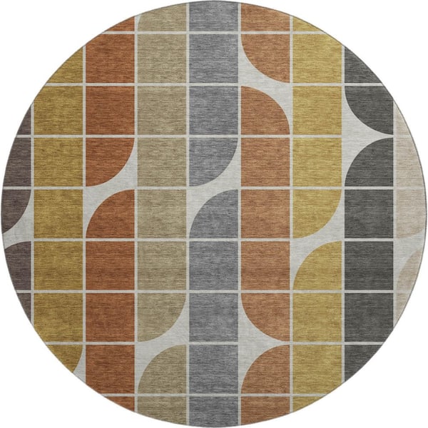 Addison Rugs Mayfield Premium Machine Washable Abstract AMF2418 Coffee ...