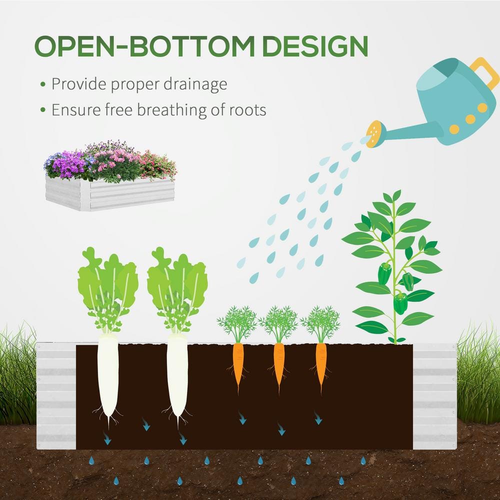 4 ft. x 3 ft. Galvanized Steel Raised Garden Bed with Clear PVC Greenhouse Cover