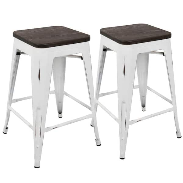 white and espresso bar stools