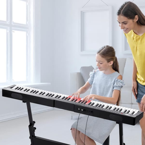 88 Key Digital Piano Keyboard Semi Weighted Keys Full Size Electric Portable Keyboard Piano Set