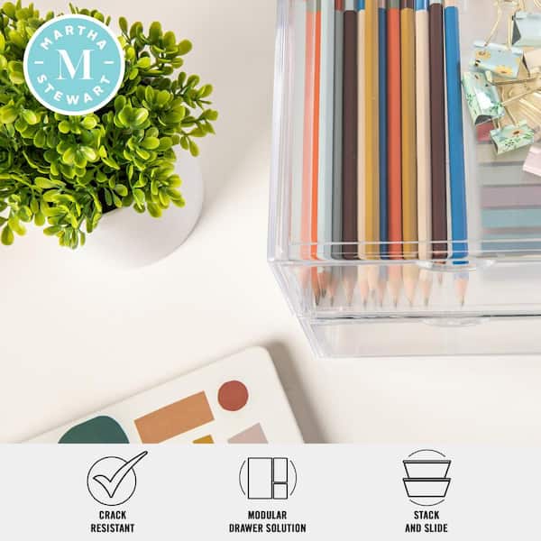 Organize Your Home Short Slide-It Baskets, 2 Pack, Stacking and Sliding Modular Storage, Great Organizing Bins for Pantry, Closet, Bedroom, Office