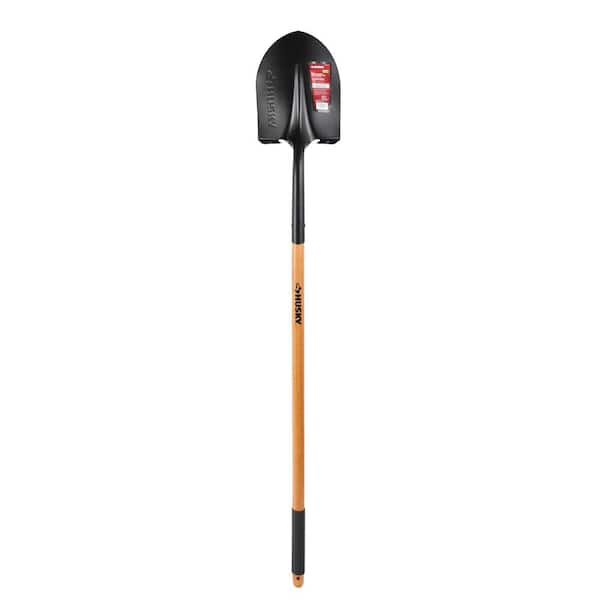 Husky 47 in. L Wood Handle Steel Digging Shovel with Grip 618021 - The Home  Depot