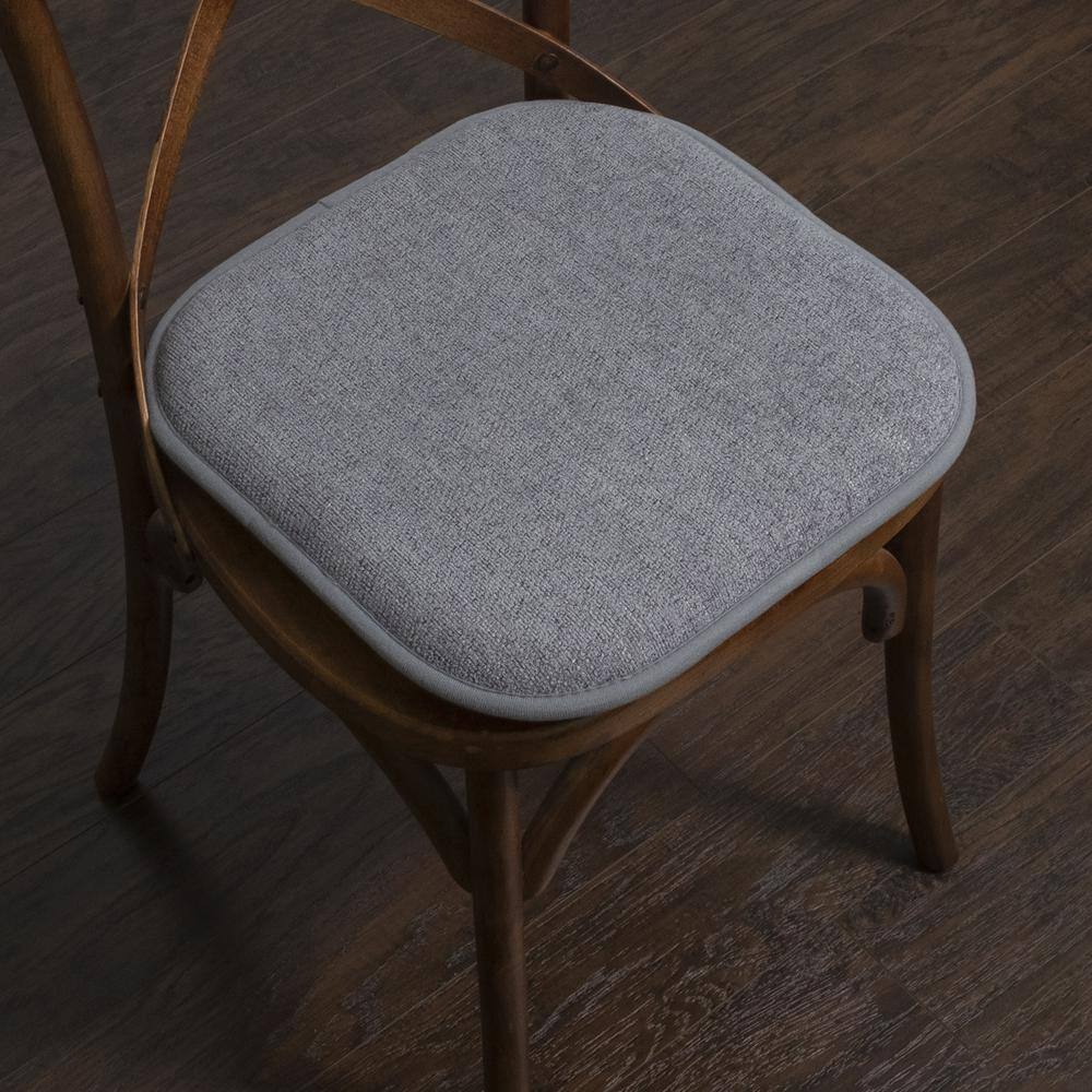 Alexis Blue and Gray Memory Foam Chair Cushion Set, 16" x 16", 6 Pack