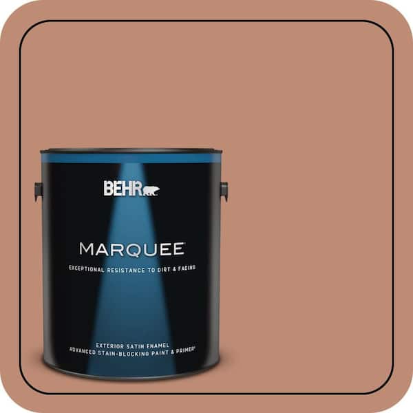 BEHR MARQUEE 1 gal. #230F-5 Suntan Glow Satin Enamel Exterior Paint & Primer