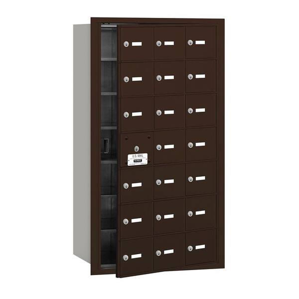 Salsbury Industries Bronze USPS Access Front Loading 4B Plus Horizontal Mailbox with 21A Doors (20 Usable)