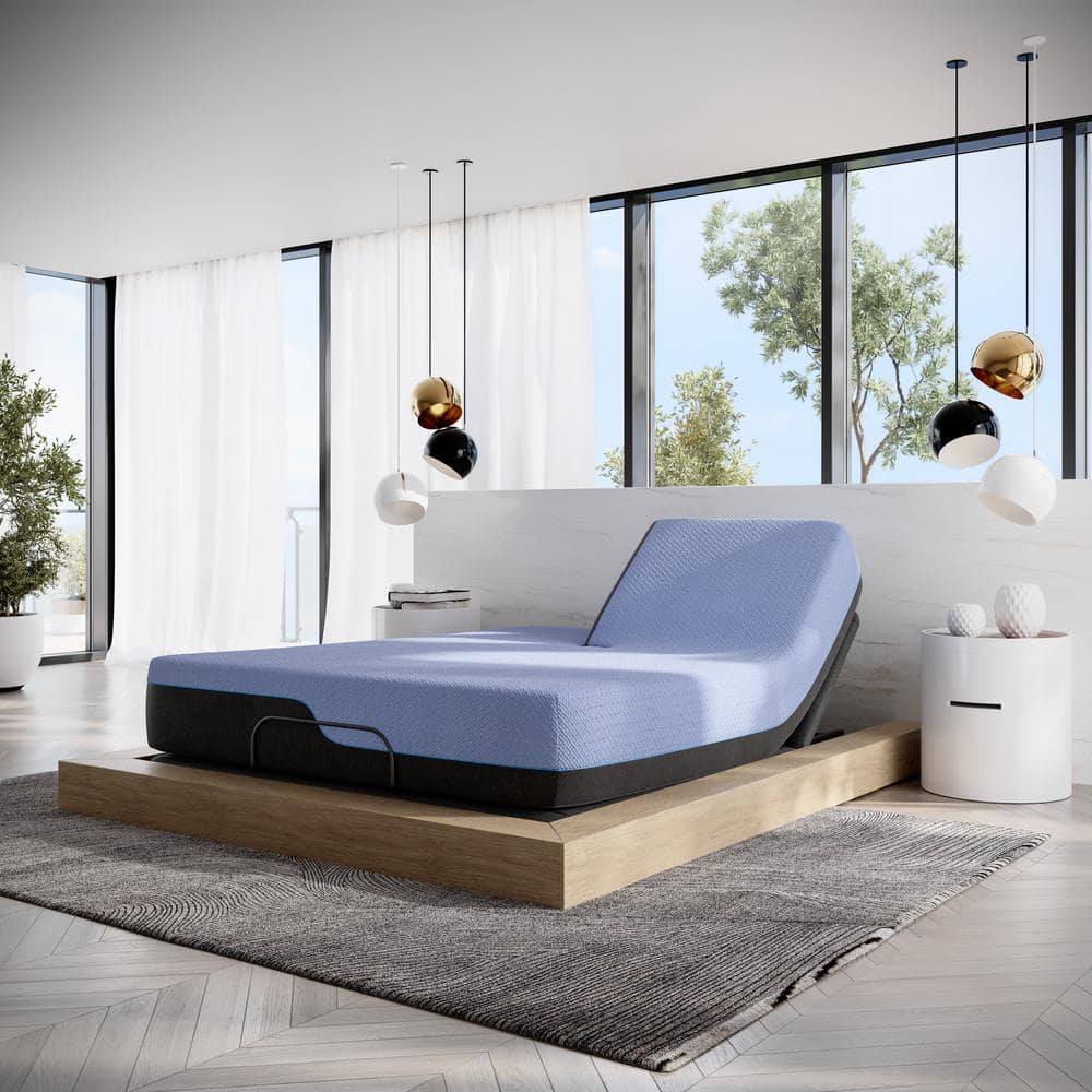 Queen Blue Adjustable Latex Foam Innerspring Mattress