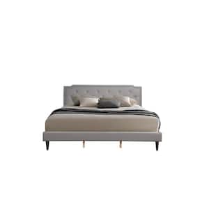 Deb Light Gray Adjustable King Panel Bed