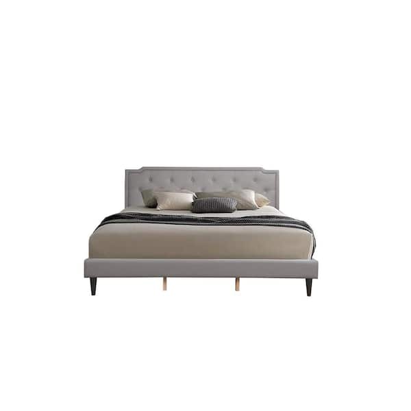 AndMakers Deb Light Gray Adjustable King Panel Bed