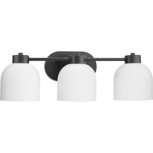 Progress Lighting Avec 22 in. 3-Light Matte Black Contemporary Bath Vanity Light