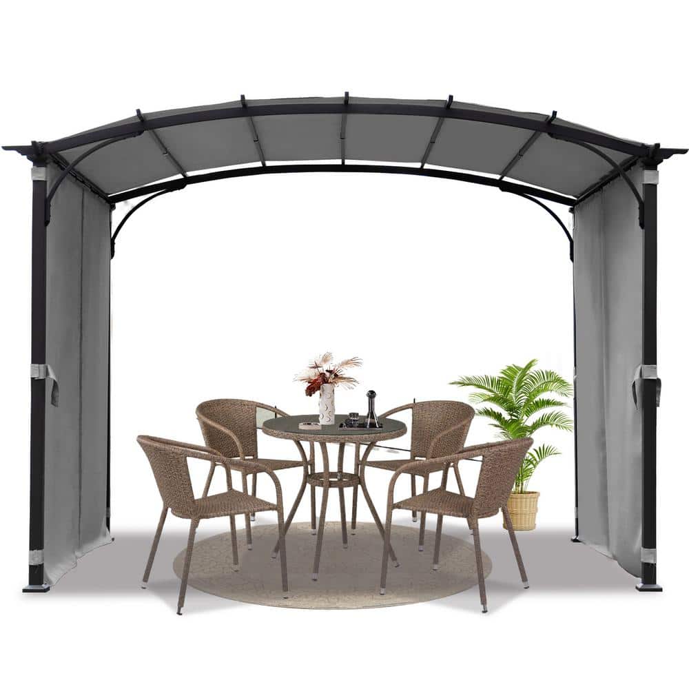 9 ft. x 11 ft. Arched Gazebo with Waterproof Sun Shade Shelter Awning Steel
