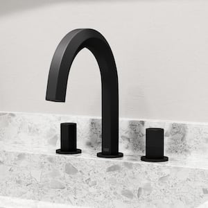 Hart Two Handle Three-Hole Widespread Bathroom Faucet in Matte Black