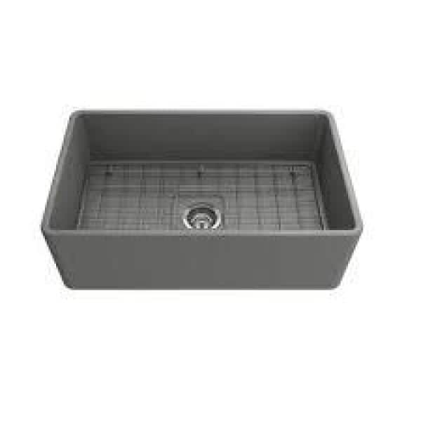 33" Black Metallic Granite Farmhouse Kitchen Sink
