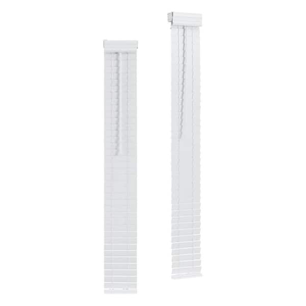 2-Pack 2 in. White Cordless Front Door Blind, 8.5 in. x 72 in. Faux Wood Sidelight Blinds with Adjustable Tilt Wand