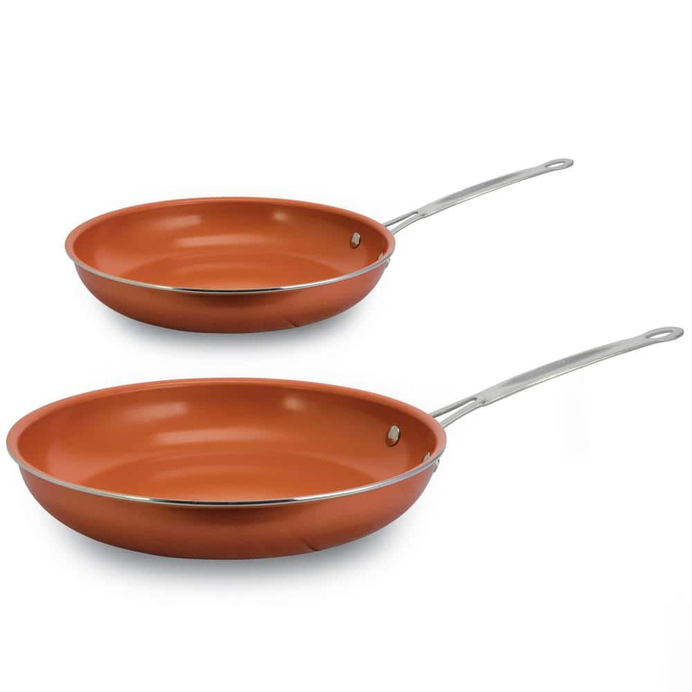 Better Chef 2Piece Aluminum Ceramic Nonstick Frying Pan Set in Copper