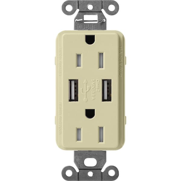 Lutron Claro 15 Amp USB Duplex Outlet, Sage (SCR-15-UBTR-SA)